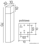 Lampa stojąca ogrodowa Cube Max, ciemny popiel, o wymiarach 70 cm wysokości i 10x10 cm podstawy. Prosta, prostokątna forma z górnym kloszem. Idealna do oświetlenia przestrzeni zewnętrznych.