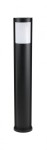 Lampa stojąca ogrodowa Elis TO 3902-H 919 BL w kolorze czarnym, o cylindrycznym kształcie, z białym kloszem na górze. Ujęcie frontalne, produkt stoi na okrągłej podstawie, prezentując minimalistyczny design.