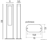 Lampa stojąca ogrodowa Evo H80 z dwoma źródłami LED 20W, 4000K, w ciemnym popiele. Prosty, prostokątny kształt, z wąskim panelem świetlnym. Podstawa o wymiarach 13,8 x 7,8 cm, wysokość 80 cm, szerokość 11 cm, głębokość 5,5 cm.
