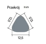 Lampa stojąca ogrodowa 1-punktowa GL11204 w kształcie trójkąta o wymiarach 12,5 cm szerokości i 12,5 cm wysokości. Kolor szary, z gładką powierzchnią. Idealna do oświetlenia przestrzeni na zewnątrz.