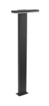 Lampa stojąca ogrodowa Fler H78 LED 10W w kolorze antracytowym, o prostokątnym kształcie. Produkt ma matową, metalową powierzchnię i jest zamontowany na kwadratowej podstawie. Źródło światła emituje neutralne światło 4000K.
