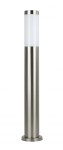 Lampa stojąca ogrodowa Inox ST 022-650, o cylindrycznym kształcie, wykonana z stali nierdzewnej. Górna część z mlecznego szkła, osadzona na okrągłej podstawie. Produkt w kolorze srebrnym, przeznaczony do użytku na zewnątrz.