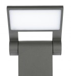 Lampa stojąca ogrodowa Neo H60 LED 10W 3000K w ciemnym popielu. Kształt prostokątny z białym kloszem, montaż w poziomie. Widoczna struktura materiału, minimalistyczny design. Idealna do oświetlenia przestrzeni zewnętrznej.