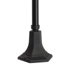 Lampa stojąca ogrodowa Prince H87 w kolorze czarnym, z metalową podstawą w kształcie kwadratu i prostym, okrągłym słupem. Widoczny detal mocowania, zapewniający stabilność. Produkt w pozycji stojącej, z eleganckim wykończeniem.