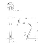 Lampka biurkowa Berkan K-BL-1063 w kolorze czarnym, z jednopunktowym źródłem światła. Wymiary: wysokość 425 mm, długość 343 mm, szerokość podstawy 57 mm. Ergonomiczny kształt, z przyciskiem włączania i regulacji na podstawie.
