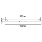 Kinkiet Primo 900, 1-punktowy, o wymiarach 928 mm długości i 53 mm szerokości, prostokątny, z materiału metalowego, przeznaczony do montażu ściennego, z klasą ochrony IP44, idealny do użytku wewnętrznego i zewnętrznego.