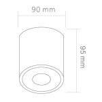 Lampa sufitowa Rullo Bianco 1-punktowa, biała, o wymiarach 90 mm średnicy i 95 mm wysokości. Prosta, cylindryczna konstrukcja z wykończeniem matowym. Przeznaczona do użytku wewnętrznego z klasą ochrony IP44.
