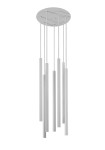 Laser lampa wisząca 7-punktowa biała 8918