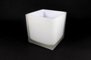 Klosz szklany Kostka 120x120 biały