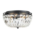 Czarna lampa sufitowa 3-punktowa Vasa z kryształowymi dekoracjami. Okrągła konstrukcja z metalowym wykończeniem, na dole z wiszącymi elementami w formie kryształów. Lampa wisząca, montowana na suficie, idealna do nowoczesnych wnętrz.