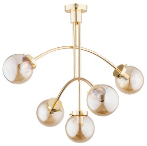 Lusco lampa wisząca 5-punktowa złota 27135