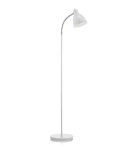 Lampa podłogowa Nitta 1-punktowa w kolorze białym z metalowym kloszem. Posiada smukłą, prostą nogę oraz okrągłą podstawę. Klosz jest lekko nachylony, co umożliwia skierowanie światła w wybranym kierunku. Idealna do nowoczesnych wnętrz.