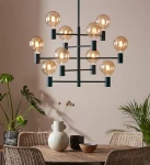 Paris lampa wisząca 10-punktowa czarna 107187