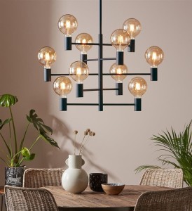 Paris lampa wisząca 10-punktowa czarna 107187