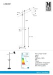Czarna lampa podłogowa Hudson z metalowym korpusem, wysokość 133 cm, z regulowanym kloszem. Posiada transparentny kabel (200 cm) z włącznikiem na kloszu oraz dodatkowe gniazdo USB. Stabilna podstawa o średnicy 25 cm i półka o średnicy 28 cm.
