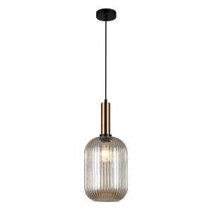 Antiola lampa wisząca 1-punktowa mosiądz/bursztyn PND-5588-1L-BRO+AMB