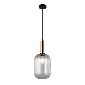 Antiola lampa wisząca 1-punktowa mosiądz/przeźroczysta PND-5588-1L-BRO+CL
