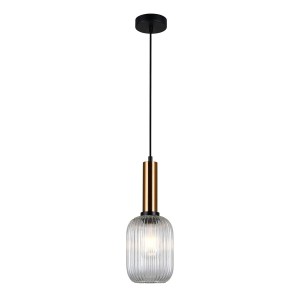 Antiola lampa wisząca 1-punktowa mosiądz/przeźroczysta PND-5588-1M-BRO+CL