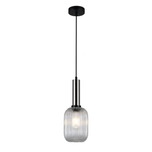 Antiola lampa wisząca 1-punktowa nikiel satyna/przeźroczysta PND-5588-1M-SC+CL