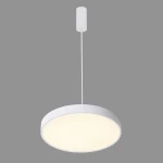 Lampa wisząca Orbital D40 LED 3000K w kolorze białym. Okrągły klosz z matowego materiału, zawieszony na cienkim przewodzie. Prosta forma, idealna do nowoczesnych wnętrz.