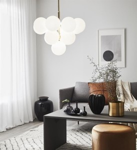 Merlot lampa wisząca 13-punktowa złota/biała 107903