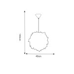 Lampa wisząca 1-punktowa Manito P110718-D40 o średnicy 40 cm i wysokości 140 cm. Posiada okrągły klosz z falistym wykończeniem, zawieszona na cienkim kabelku, w kolorze białym. Prosta, nowoczesna forma, idealna do różnych aranżacji wnętrz.