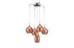 Amber Milano lampa wisząca 5-punktowa miedź AZ3172