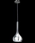 Lampa wisząca Soul 1-punktowa w kolorze chromu, o smukłym kształcie przypominającym kroplę. Zawieszona na cienkim kablu, z okrągłą podstawą sufitową. Idealna do nowoczesnych wnętrz.