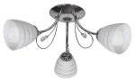 Lampa sufitowa 3-punktowa Simpli z białymi, cylindrycznymi kloszami i chromowanym wykończeniem. Ułożona na suficie, z kloszami skierowanymi w dół, z dekoracyjnymi elementami w postaci kryształków. Idealna do nowoczesnych wnętrz.