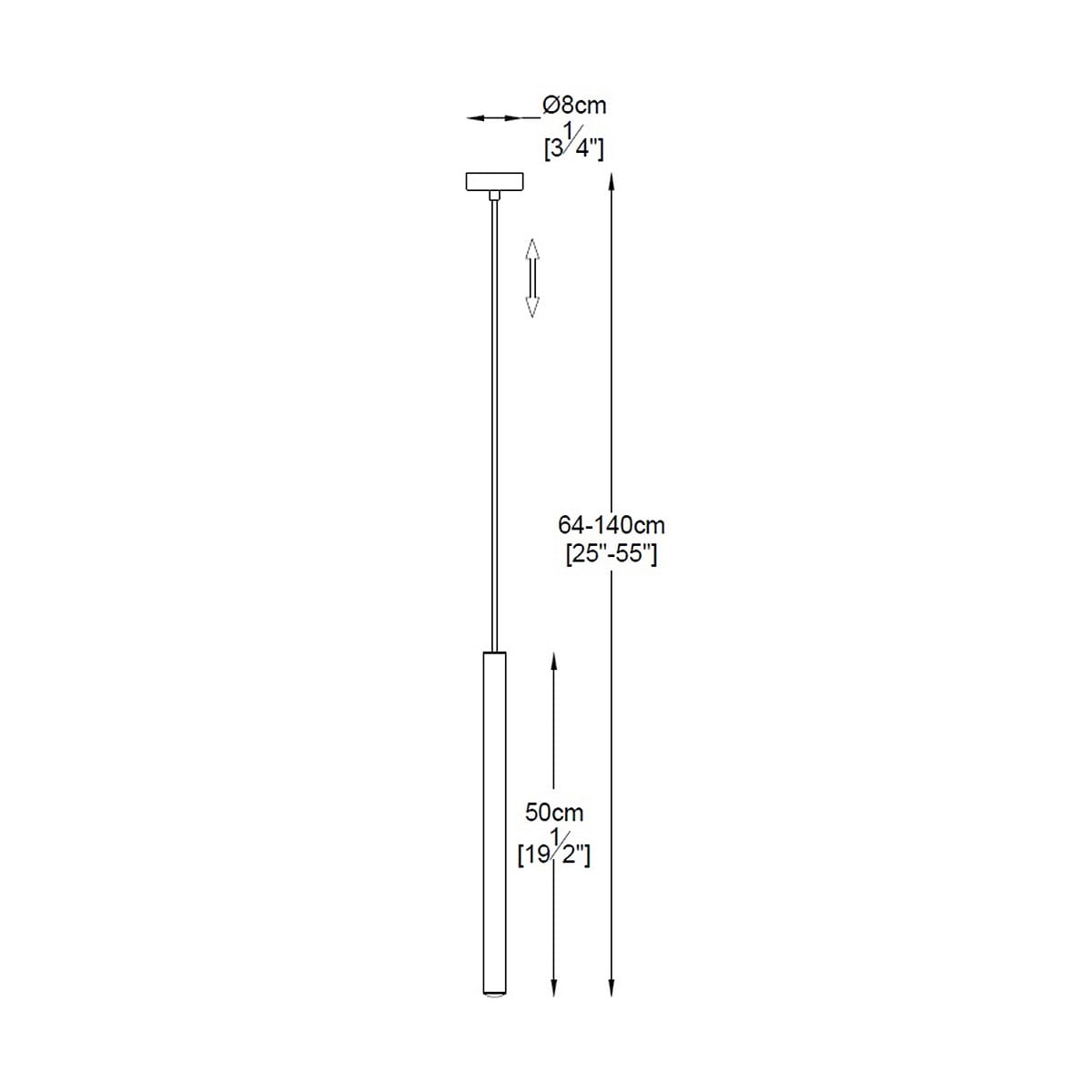 Loya LED lampa wisząca 1-punktowa w kolorze złotym, z prostokątnym uchwytem. Wymiary: średnica 8 cm, długość regulowana od 64 do 140 cm. Prosta forma, idealna do nowoczesnych wnętrz.