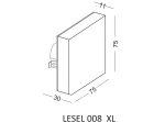 Oprawa schodowa Lesel LED 008 XL w kształcie prostokąta, o wymiarach 75x75x11 mm, z widoczną tylną częścią montażową. Kolor neutralny, minimalistyczny design, idealna do oświetlenia schodów i korytarzy.