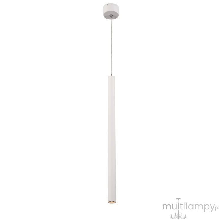 Lampa wisząca Scop LED 1-punktowa w kolorze białym, z prostą, cylindryczną konstrukcją. Wisi na cienkim przewodzie z metalowym mocowaniem. Idealna do nowoczesnych wnętrz, zapewnia minimalistyczne oświetlenie.