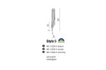 Lampa wisząca Stylo 5-punktowa w kolorze czarnym. Metalowa konstrukcja z pięcioma zwisającymi elementami. Wymiary: wysokość 257 mm, szerokość 60 mm. Przeznaczenie: do oświetlenia przestrzeni wewnętrznych. Zasilanie G9, maksymalna moc 5x40W.