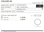 Plafon LED Collodi D48 w kolorze szarym, wykonany z aluminium, z jednolitym okrągłym kształtem. Produkt ma zintegrowane źródło światła o mocy 50W i regulowanej temperaturze barwowej od 3000K do 6500K. Z pilotem, do montażu sufitowego.