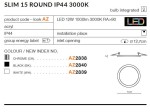 Slim D15 LED 3000K, czarna oprawa do zabudowy, okrągła, o średnicy 12,7 cm. Wbudowane źródło światła LED 12W, 1000lm, IP44. Gładka, matowa powierzchnia z delikatnym wykończeniem. Idealna do wnętrz, montaż sufitowy.