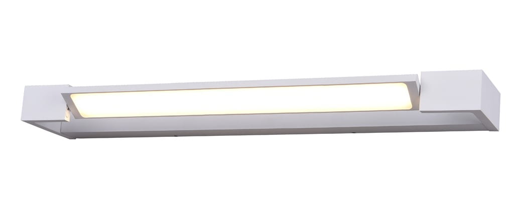 Kinkiet Dali 90 LED 4000K w kolorze białym, o prostokątnym kształcie. Zamontowany poziomo, z wbudowanym źródłem światła emitującym neutralne, białe światło. Brak widocznych napisów lub logo.