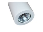 Biała lampa sufitowa 1-punktowa Boris z okrągłym kloszem. Wnętrze klosza z metalicznym wykończeniem, reflektor w stylu minimalistycznym, zamontowana w pozycji wiszącej. Idealna do nowoczesnych wnętrz.