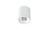 Mane LED lampa sufitowa 1-punktowa 10W/3000K w kolorze białym, o cylindrycznym kształcie, z metalowym wykończeniem. Widok z góry, z otwartą częścią, przez którą emitowane jest światło. Idealna do oświetlenia wnętrz.