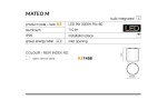 Lampa sufitowa Mateo M LED, 1-punktowa, w kolorze matowej bieli. Wykonana z aluminium, o średnicy 8,5 cm i wysokości 8,5 cm. Zintegrowana żarówka LED 9W, 710 lm, IP20. Widok frontalny, z otworem do montażu.