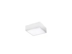Plafon LED Monza S 22 w kolorze białym, o kwadratowym kształcie. Zamontowany płasko na suficie, z matowym panelem emitującym światło o barwie 3000K. Prosty design, idealny do nowoczesnych wnętrz.