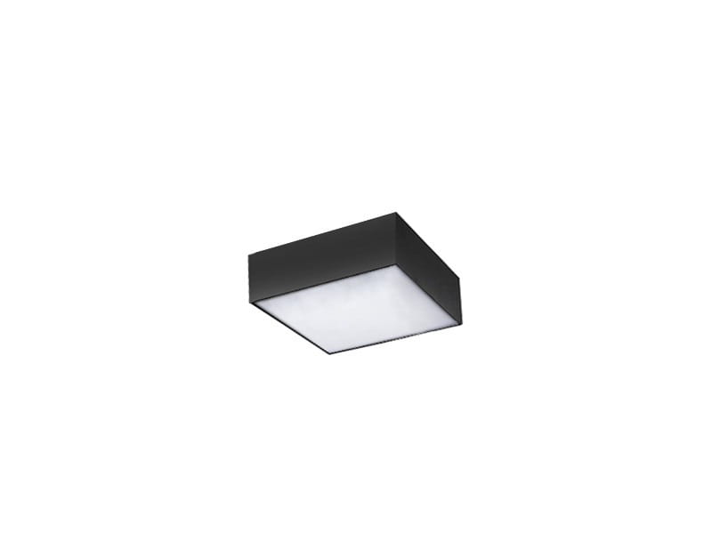 Czarny plafon LED Monza S 22, 4000K, w formie prostokątnej, montowany na suficie. Oświetlenie z białą, matową osłoną, oferujące jednolite źródło światła. Produkt widoczny w ujęciu frontalnym, bez dodatkowych elementów dekoracyjnych.