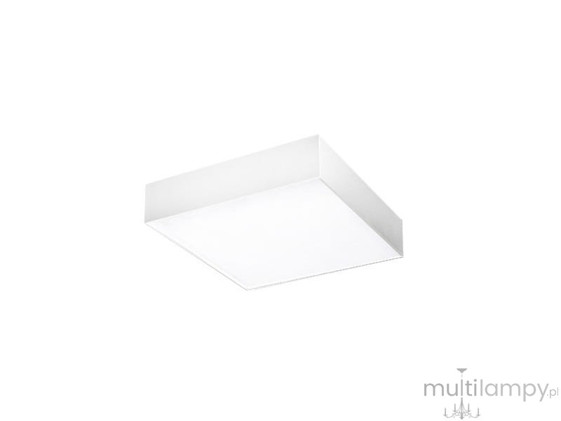 Plafon LED Monza S 40 3000K w kolorze białym, o prostokątnym kształcie. Zawieszony w pozycji poziomej, z matowym kloszem. Wykończenie minimalistyczne, bez widocznych napisów czy zdobień. Idealny do nowoczesnych wnętrz.