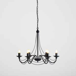 Róża żyrandol 6-punktowy czarny 397K1