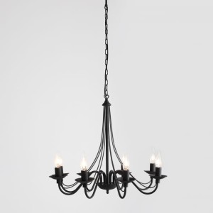 Róża żyrandol 8-punktowy czarny 397P1