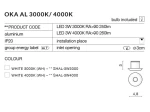 Biała oprawa sufitowa Oka AL LED 3000K, 1-punktowa, wykonana z aluminium. Zainstalowana w sufit, z otworem o średnicy 3 cm. Wysokość 3 cm, średnica 4,8 cm. Oferuje ciepłe światło LED o mocy 3W.