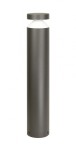 Lampa stojąca ogrodowa Delta LED H50, cylindryczna, w kolorze ciemnoszarym. Posiada okrągłą górną część z białym kloszem, emitującym światło w dół. Ujęcie frontalne, produkt zamontowany na podłożu.