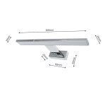 Kinkiet Shine LED IP44 w kolorze chromu, jednopunktowy. Prostokątna obudowa o wymiarach 300 mm x 25 mm x 10 mm, montaż naścienny. Wysoka jakość wykonania, nowoczesny design idealny do łazienki lub przedpokoju.