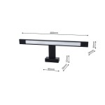 Czarny kinkiet Shine LED IP44, 1-punktowy, o długości 400 mm i szerokości 80 mm. Posiada prostokątny klosz z białego szkła, zamontowany na kwadratowej podstawie. Wymiary: 400 mm x 30 mm x 10 mm. Idealny do wnętrz i na zewnątrz.