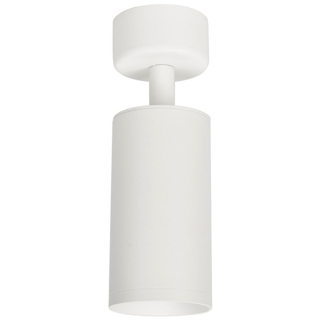 Lampa sufitowa Mica 1-punktowa w kolorze białym, o cylindrycznym kształcie. Zawieszona na okrągłej podstawie, z matowym wykończeniem. Oświetlenie skierowane w dół, idealna do nowoczesnych wnętrz.