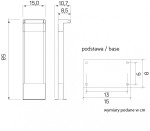 Lampa stojąca ogrodowa Rota LED H58, wysokość 58 cm, szerokość podstawy 15 cm, głębokość 10,7 cm. Prosty, prostokątny kształt, wykonana z materiałów odpornych na warunki atmosferyczne, przeznaczona do oświetlenia przestrzeni zewnętrznej.